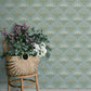 Maj Sky Blue Floral Damask Wallpaper