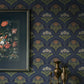 Maj Navy Floral Damask Wallpaper