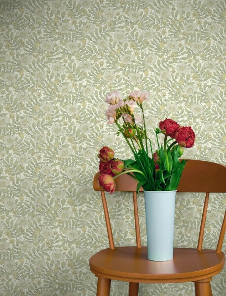 Maggan Sage Floral Trail Wallpaper