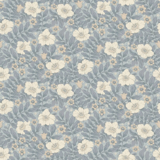 Maggan Blue Floral Trail Wallpaper
