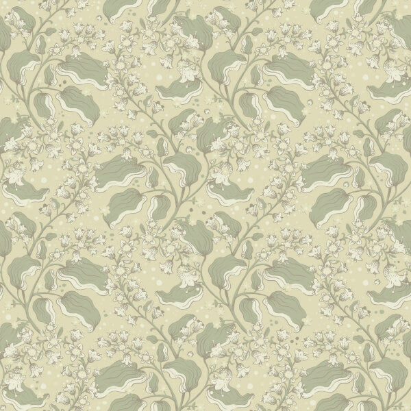Syren Light Green Dainty Floral Wallpaper
