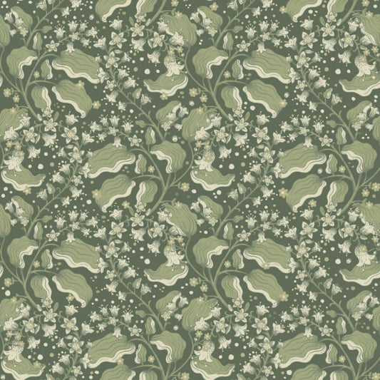Syren Evergreen Dainty Floral Wallpaper