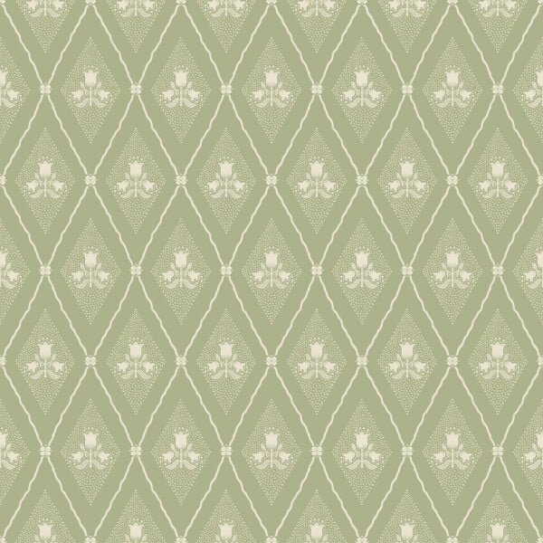 Alma Moss Diamond Floral Wallpaper
