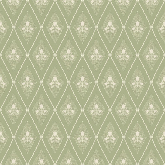 Alma Moss Diamond Floral Wallpaper