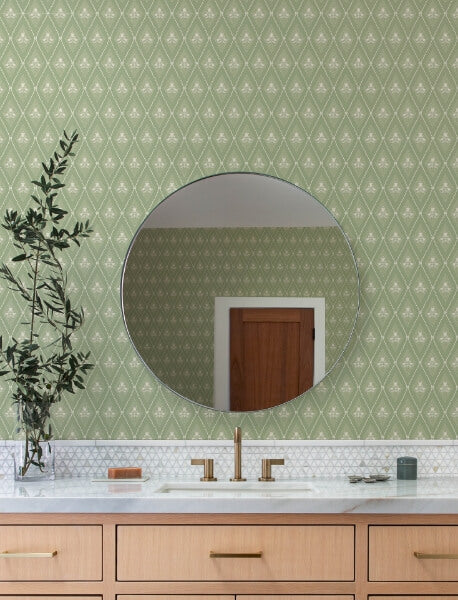 Alma Moss Diamond Floral Wallpaper