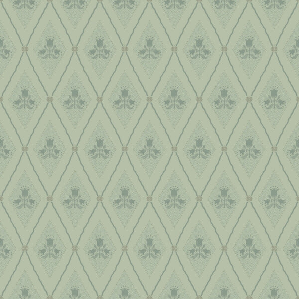 Alma Mint Diamond Floral Wallpaper