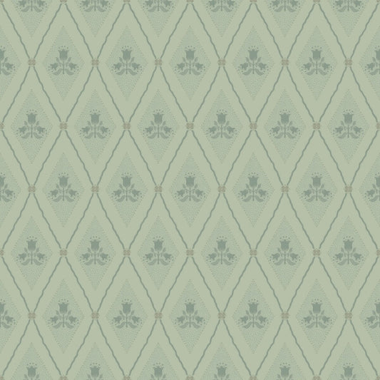 Alma Mint Diamond Floral Wallpaper