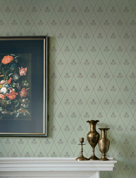 Alma Mint Diamond Floral Wallpaper