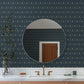 Alma Navy Diamond Floral Wallpaper