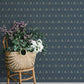 Alma Navy Diamond Floral Wallpaper