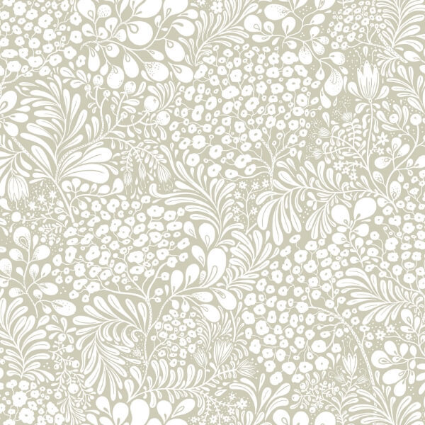Siv Dark Grey Botanical Wallpaper