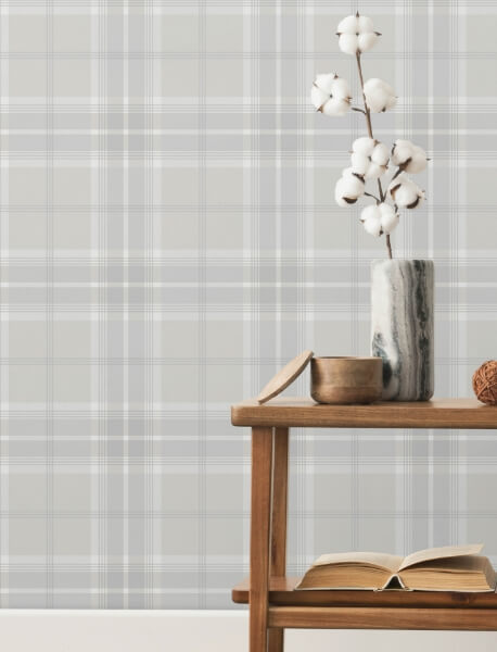 Emma Dove Plaid Wallpaper