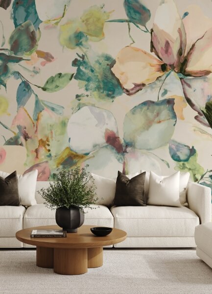 Florian Teal Wall Mural