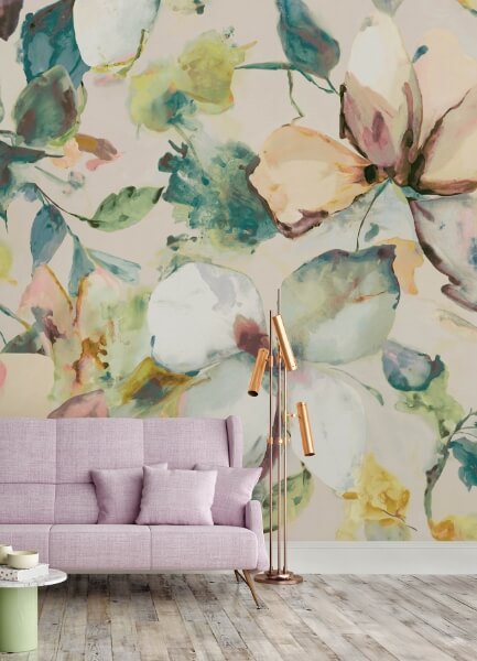 Florian Teal Wall Mural