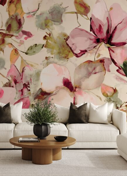 Florian Pink Wall Mural