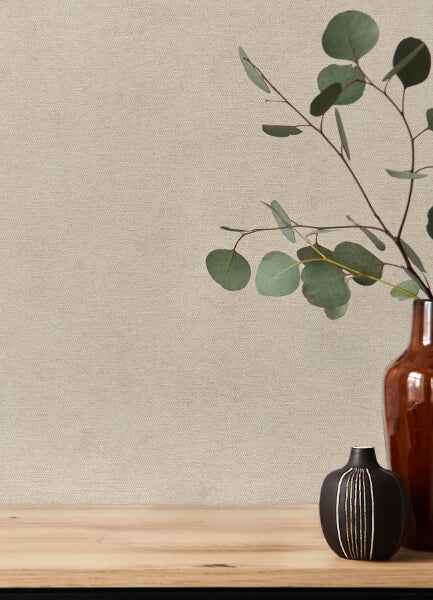 Cullen Mauve Faux Linen Wallpaper