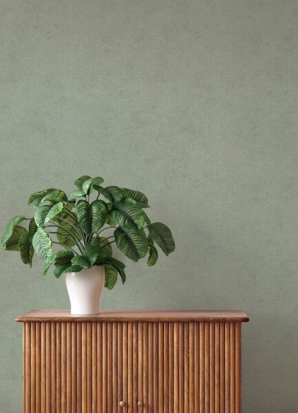 Cullen Sage Faux Linen Wallpaper