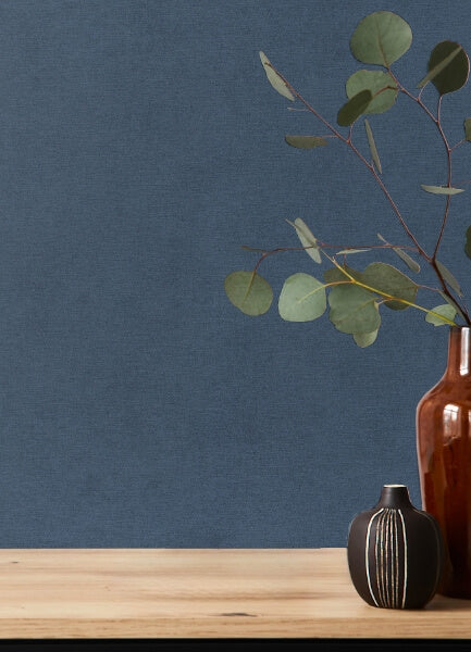 Cullen Navy Faux Linen Wallpaper