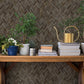 Ellery Charcoal Herringbone Wallpaper