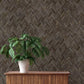 Ellery Charcoal Herringbone Wallpaper