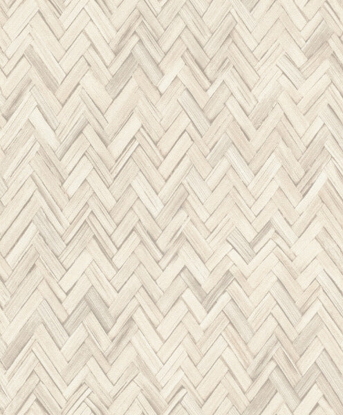 Ellery Beige Herringbone Wallpaper