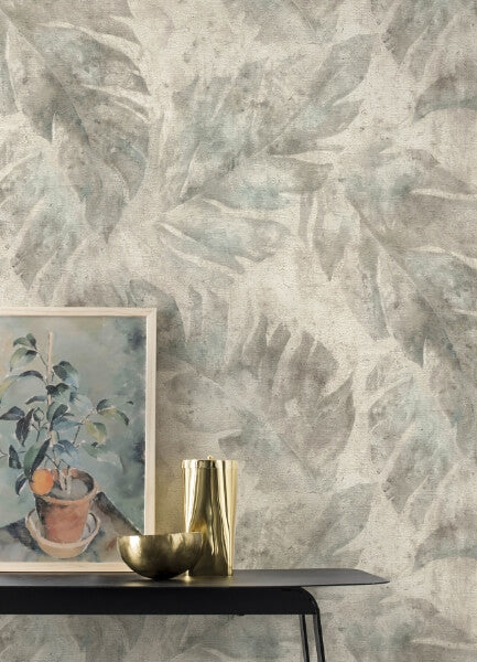 Sanne Grey Palm Wallpaper