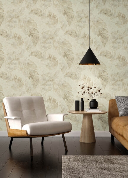 Sanne Beige Palm Wallpaper