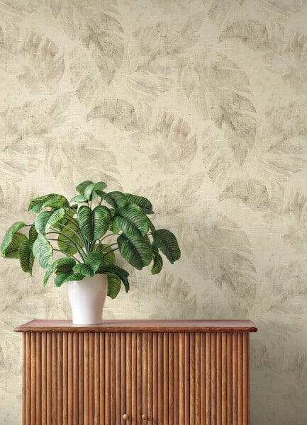 Sanne Beige Palm Wallpaper