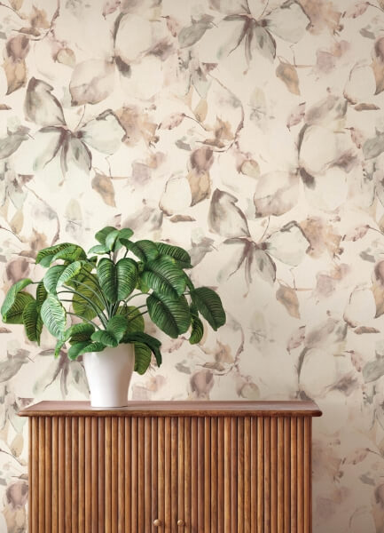 Liliana Neutral Floral Wallpaper