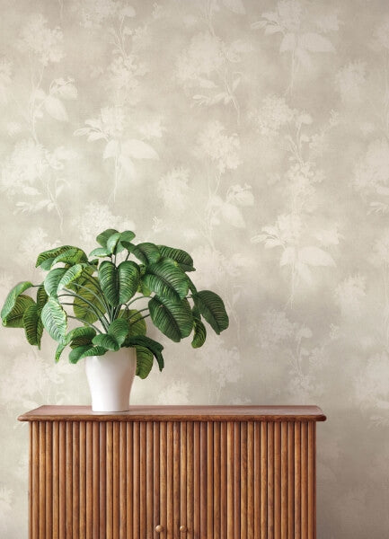 Izara Light Grey Botanical Wallpaper