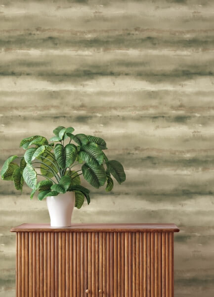 Ayla Green Abstract Stripe Wallpaper
