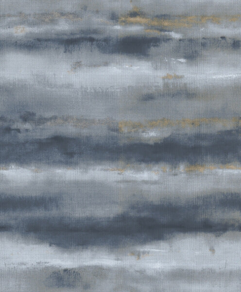 Ayla Indigo Abstract Stripe Wallpaper