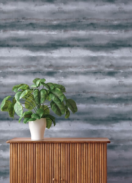 Ayla Indigo Abstract Stripe Wallpaper