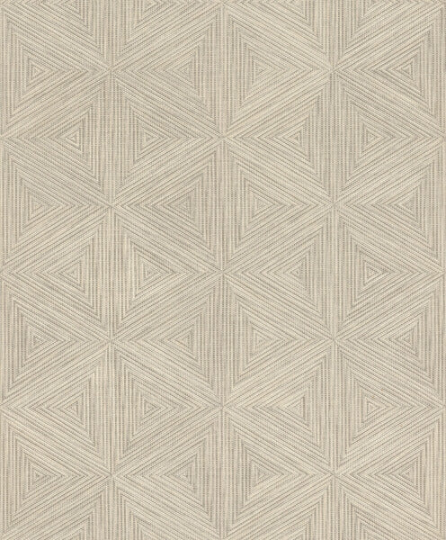Anara Grey Geo Faux Grasscloth Wallpaper