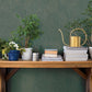 Anara Teal Geo Faux Grasscloth Wallpaper