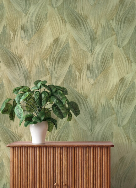 Melora Green Leaf Wallpaper