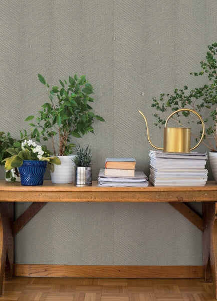 Ione Grey Textured Chevron Wallpaper