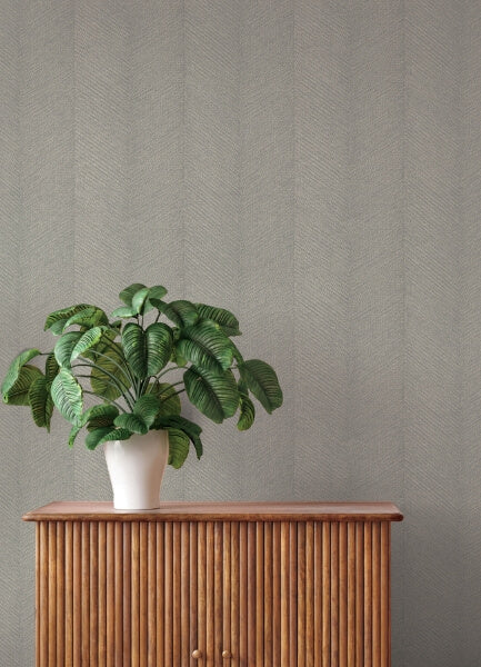 Ione Grey Textured Chevron Wallpaper