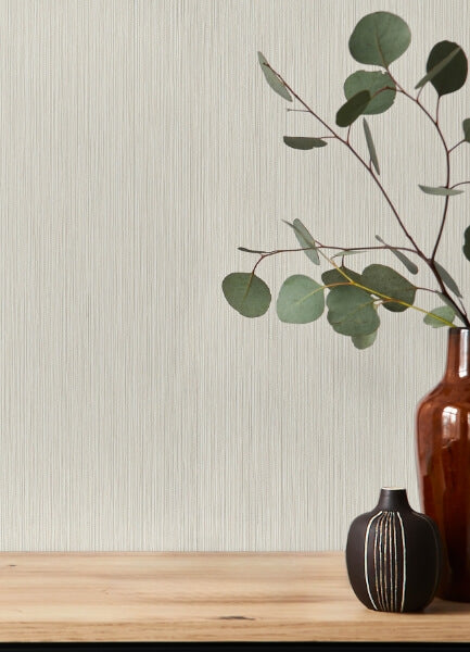 Oren Ivory Shimmering Striations Wallpaper