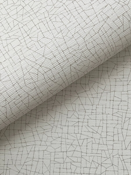Cary White Petite Maze Wallpaper