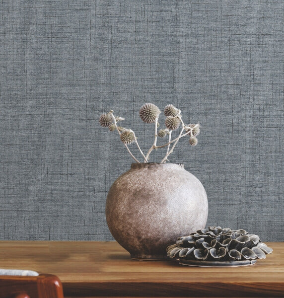 Leon Denim Faux Fabric Wallpaper