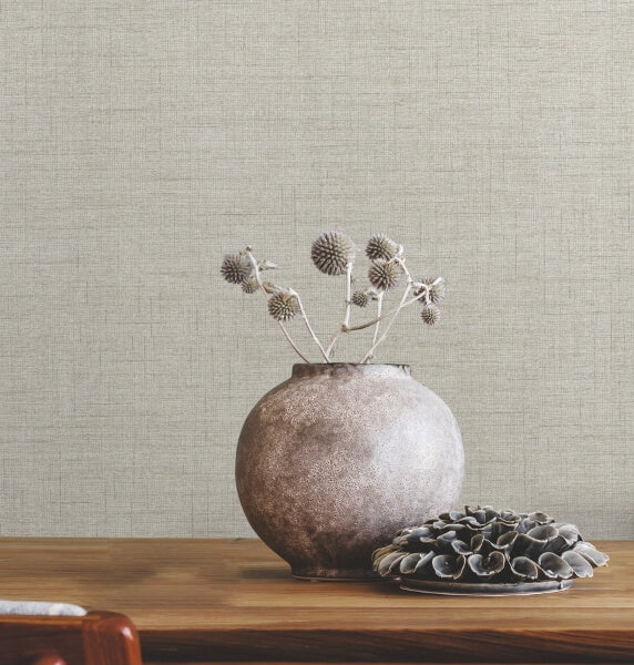 Leon Sage Faux Fabric Wallpaper