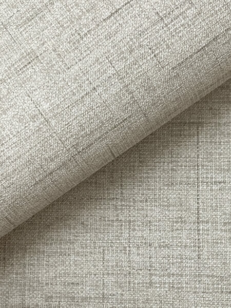 Leon Light Grey Faux Fabric Wallpaper
