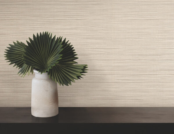 Lorn Light Brown Faux Grasscloth Wallpaper