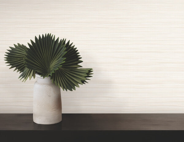 Lorn Cream Faux Grasscloth Wallpaper