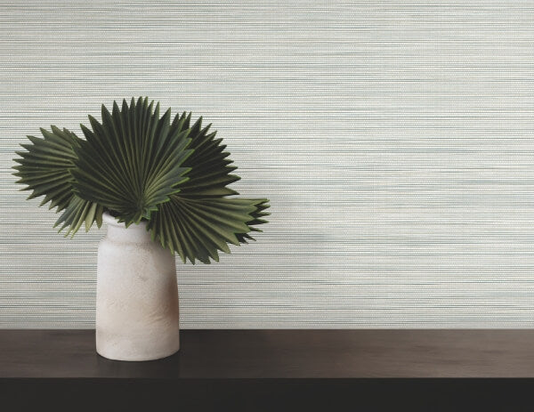 Lorn Light Blue Faux Grasscloth Wallpaper