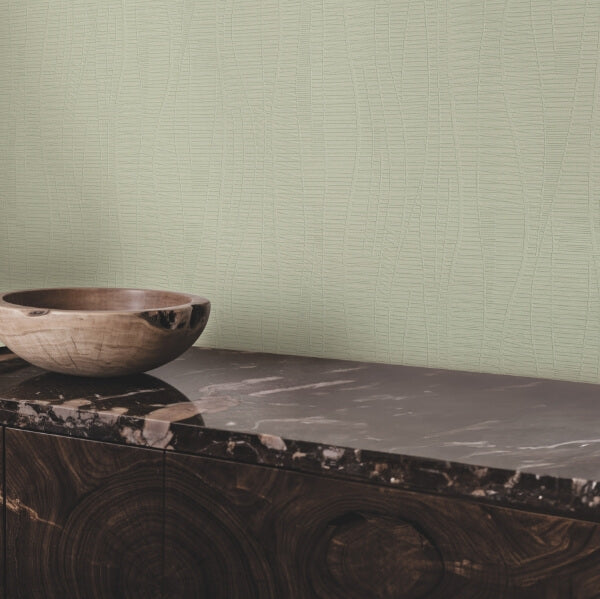 Amir Light Green Embossed Wallpaper