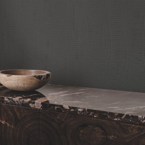 Amir Black Embossed Wallpaper
