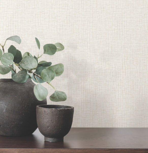 Aden Ivory Linear Abstract Wallpaper