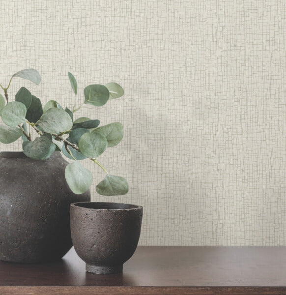 Aden Beige Linear Abstract Wallpaper